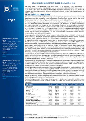 Thumbnail B3 Quarterly Report 2022-q2