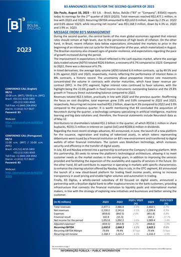 Thumbnail B3 Quarterly Report 2023-q2