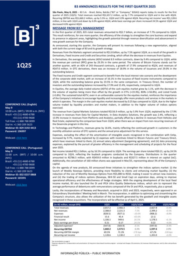 Thumbnail B3 Quarterly Report 2025-q1