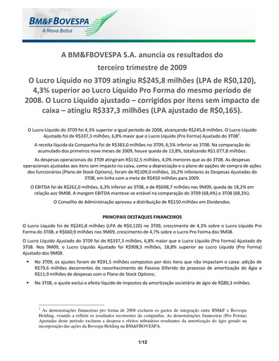 Thumbnail B3 Quarterly Report 2009-q3