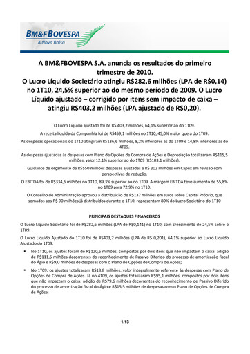 Thumbnail B3 Quarterly Report 2010-q1