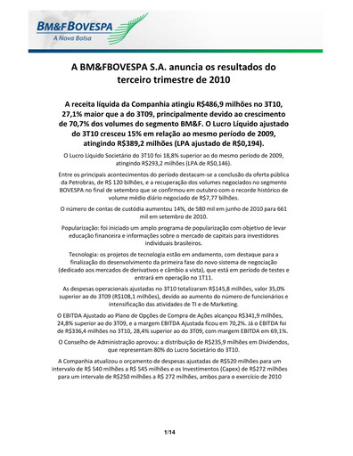 Thumbnail B3 Quarterly Report 2010-q3