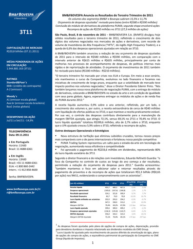 Thumbnail B3 Quarterly Report 2011-q3