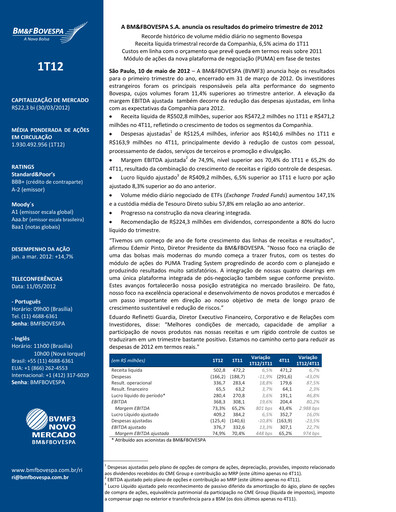 Thumbnail B3 Quarterly Report 2012-q1