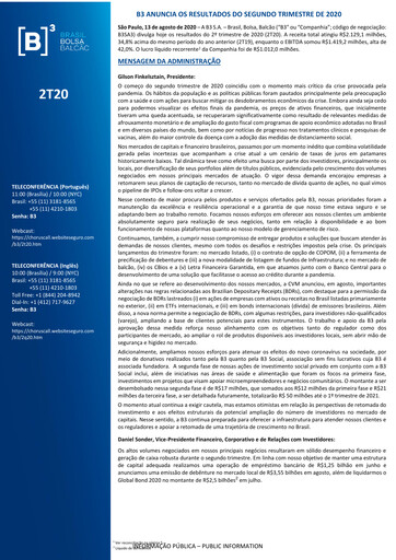 Thumbnail B3 Quarterly Report 2020-q2