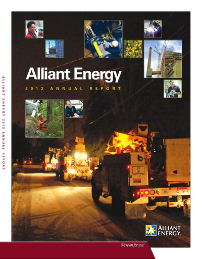 Thumbnail Alliant Energy Annual Report 2012