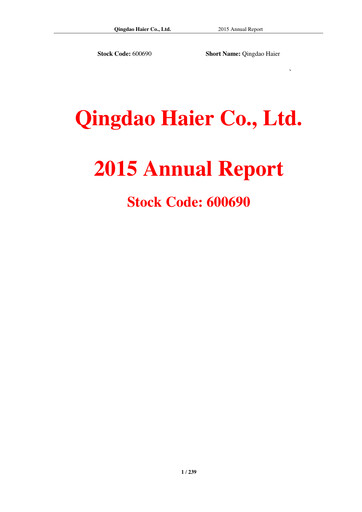 Thumbnail Haier Smart Home Annual Report 2015