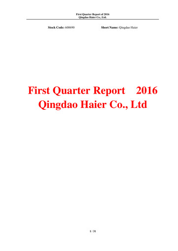 Thumbnail Haier Smart Home Quarterly Report 2016-q1