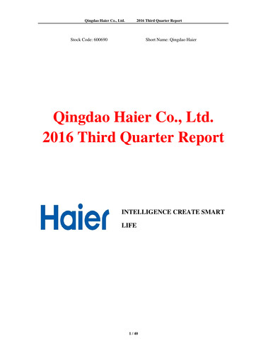 Thumbnail Haier Smart Home Quarterly Report 2016-q3