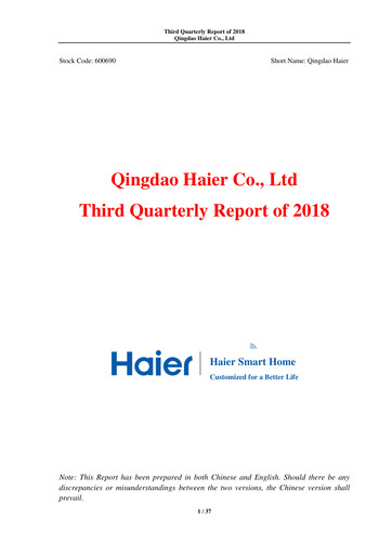 Thumbnail Haier Smart Home Quarterly Report 2018-q3