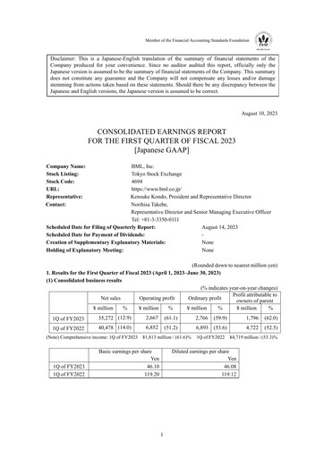 Thumbnail BML, Inc. Quarterly Report fy2023-q1