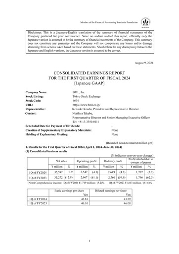 Thumbnail BML, Inc. Quarterly Report fy2024-q1