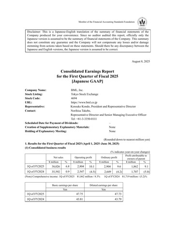 Thumbnail BML, Inc. Quarterly Report fy2025-q1