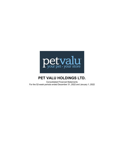 Thumbnail Pet Valu Financial Statement 2022