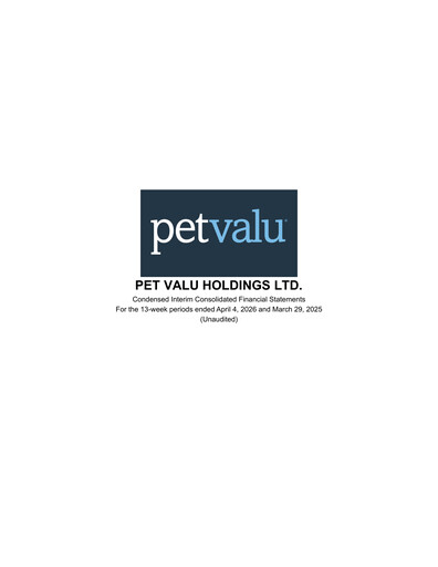Thumbnail Pet Valu Financial Statement 2026-q1