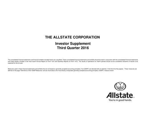 Thumbnail Allstate Quarterly Report 2016-q3