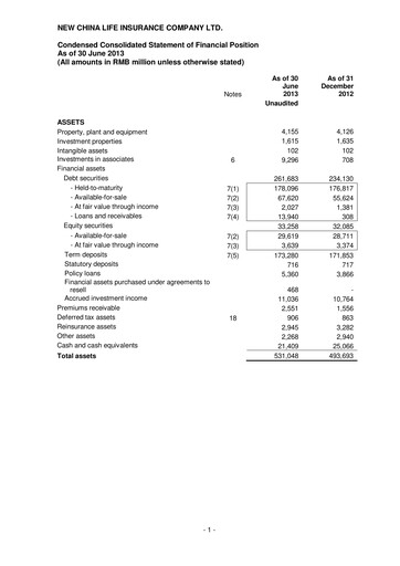 Thumbnail New China Life Insurance
 Half-year Report 2013-h1