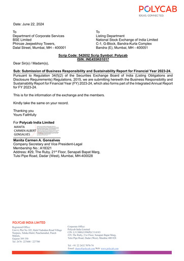 Thumbnail Polycab India
 ESG Report 2023-2024