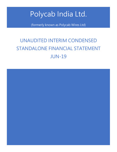 Thumbnail Polycab India
 Quarterly Report 2019-q1