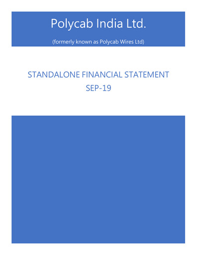Thumbnail Polycab India
 Quarterly Report 2019-q2