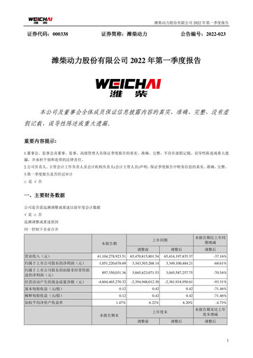 Thumbnail Weichai Power
 Quarterly Report 2022-q1