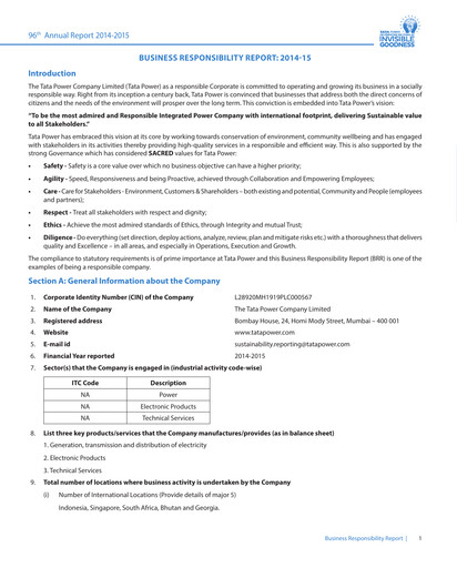 Thumbnail Tata Power
 ESG Report 2014-2015