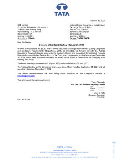 Thumbnail Tata Power
 Half-year Report 2024-h1