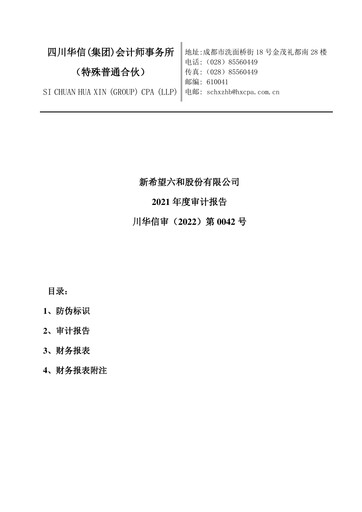 Thumbnail New Hope Liuhe Financial Statement 2021