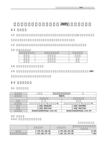 Thumbnail New Hope Liuhe Quarterly Report 2005-q3