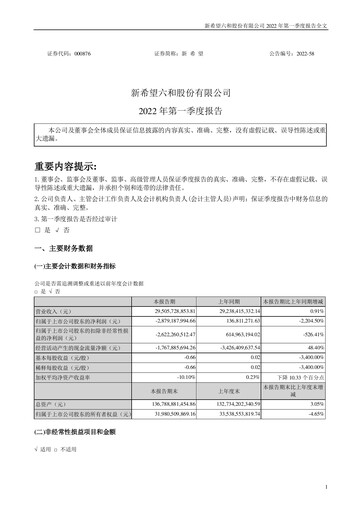 Thumbnail New Hope Liuhe Quarterly Report 2022-q1