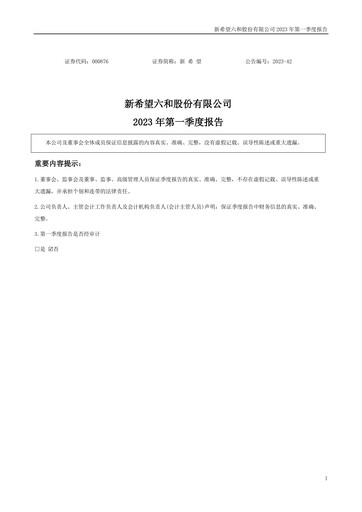 Thumbnail New Hope Liuhe Quarterly Report 2023-q1