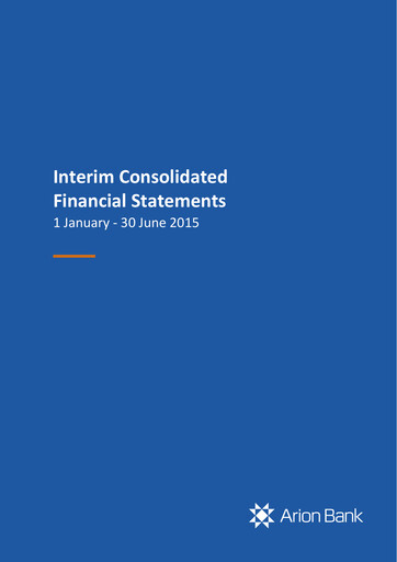 Thumbnail Arion banki Financial Statement 2015-h1