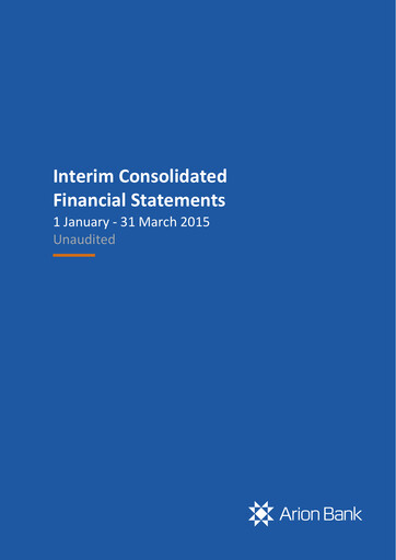 Thumbnail Arion banki Financial Statement 2015-q1