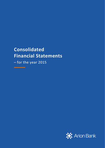 Thumbnail Arion banki Financial Statement 2015
