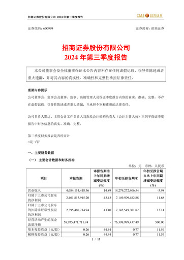 Thumbnail China Merchants Securities Quarterly Report 2024-q3