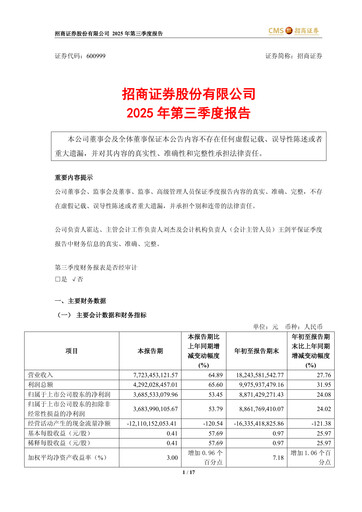 Thumbnail China Merchants Securities Quarterly Report 2025-q3