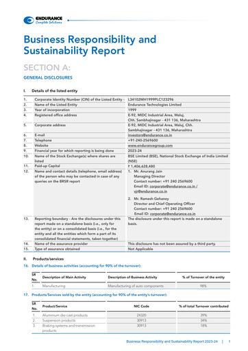 Miniature Endurance Technologies
 Rapport ESG 2023-2024