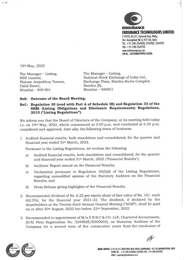 Thumbnail Endurance Technologies
 Quarterly Report 2021-q4