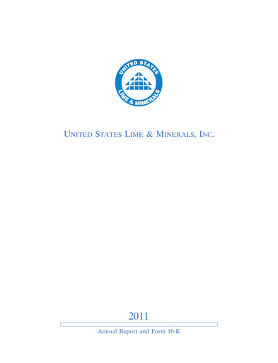 Thumbnail United States Lime & Minerals  Annual Report 2011