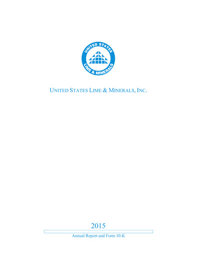 Thumbnail United States Lime & Minerals  Annual Report 2015