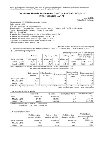 Thumbnail KYORIN Pharmaceutical Financial Report 2025-2026