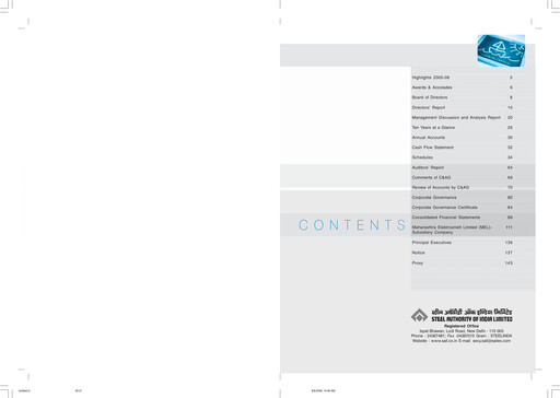 Thumbnail Steel Authority of India Annual Report 2005-2006