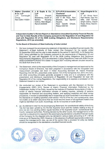 Thumbnail Steel Authority of India Half-year Report 2023-h1