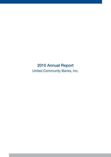 Thumbnail United Community Bank Annual Report 2010