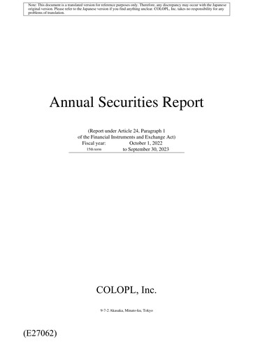 Miniature COLOPL Rapport annuel fy2023