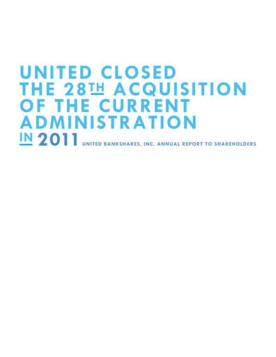 Thumbnail United Bankshares Annual Report 2011