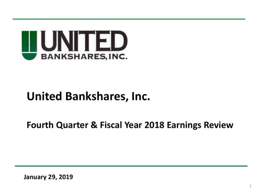 Thumbnail United Bankshares Quarterly Report 2018-q4