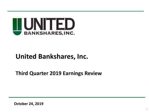 Thumbnail United Bankshares Quarterly Report 2019-q3