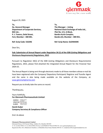 Thumbnail Glenmark Pharmaceuticals
 Annual Report fy2025