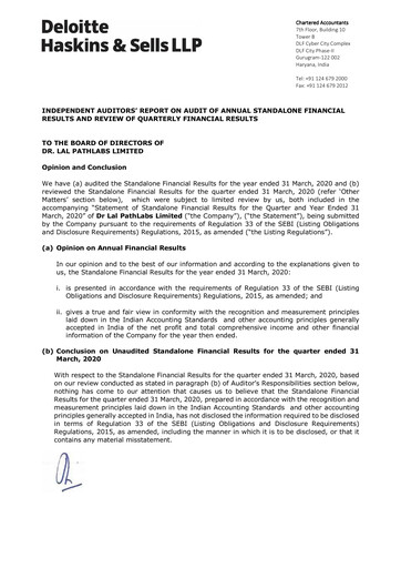 Thumbnail Dr Lal PathLabs
 Financial Statement 2019-2020